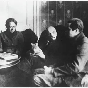 1920 Print of Lenin with Krupskaia and Lincoln 1920 Print of Lenin with Krupskaia and Lincoln