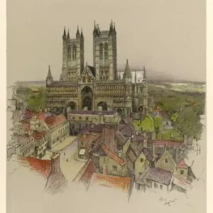 Lincoln Cathedral Print 1924 Lincoln Cathedral Print 1924