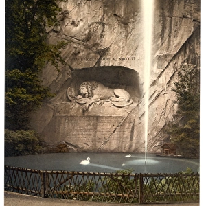 Lion Monument, and fountain, Lucerne, Switzerland