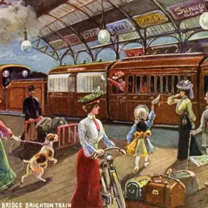 London Bridge to Brighton Train Print, 1909