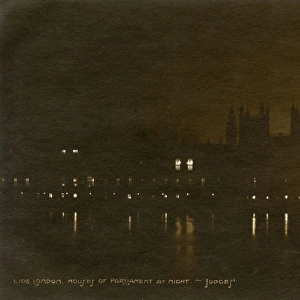 London - Houses of Parliament by moonlight