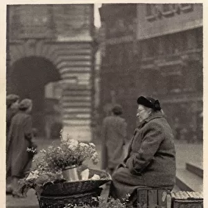 London Life - A Flower Seller in Piccadilly Circus