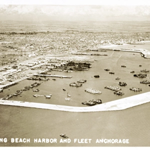Long Beach Harbour and fleet anchorage, California, USA