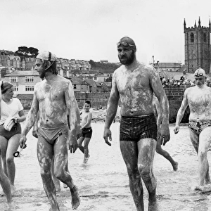 Long distance swimmers, St Ives, Cornwall
