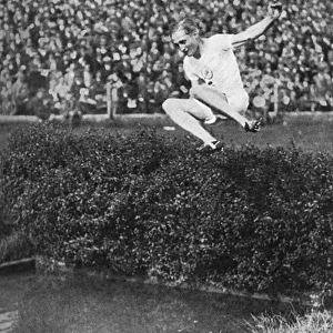 Lord Burghley in the steeplechase at Stamford Bridge