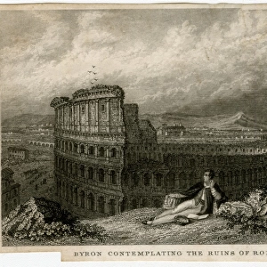 Lord Byron contemplating the Colosseum in Rome