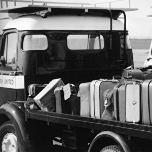 Luggage on a truck at Jersey Airport, Channel Islands