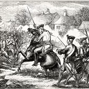 Major John Pitcairn entering Lexington in the early morning of 19 April 1775
