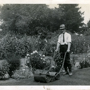 Man with Lawnmower