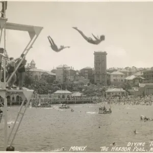 Manly Diving Tower Print, Sydney Harbour 1900s Manly Diving Tower Print, Sydney Harbour 1900s