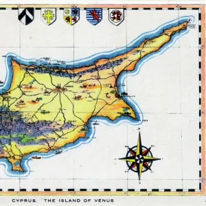 Maps and Charts Metal Print Collection: Cyprus