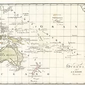 Map of Oceania and the southern Pacific by