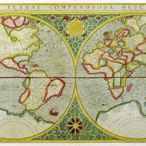 Gerhard Mercator World Map Print 1587 Gerhard Mercator World Map Print 1587