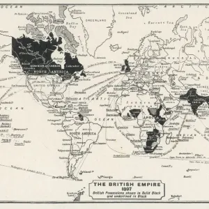 1897 British Empire World Map Print 1897 British Empire World Map Print