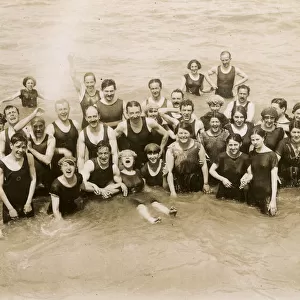 Margate, Kent - Jolly bathers having fun in the sea