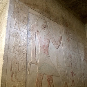 Mastaba of Ptahhotep and Akhethotep. Polychrome relief. Egyp