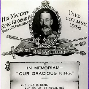 In Memoriam postcard - King George V