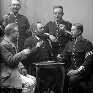 Five men drinking