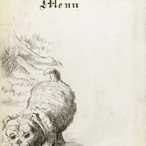 Menu Card - Alice in Wonderland illustration - The Puppy