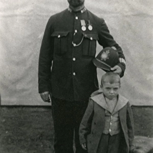 Metropolitan Police officer with young son