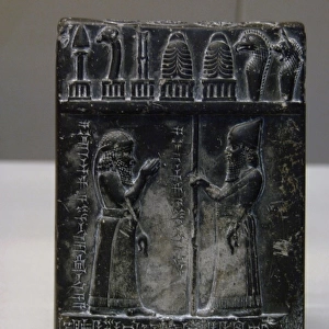 Middle babylonian. Black diorite tablet of Nabu-apla-iddina