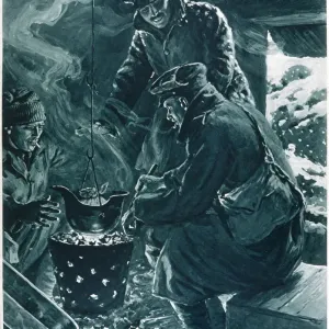 Christmas Pudding in a German Steel Helmet Print Christmas Pudding in a German Steel Helmet Print