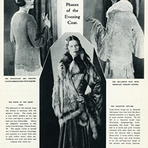 Models wearing evening coats 1929