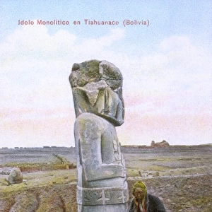 Monolithic stele at Tiwanaku, Bolivia