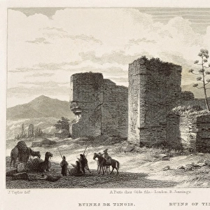 Morocco (19th c. ). Ruins of Tingis. Etching
