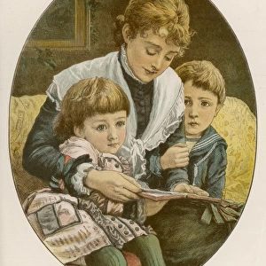 Mother Reads to Children