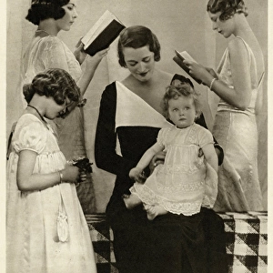 Mrs Vernon Tate and daughters by Madame Yevonde