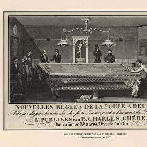 Musical billiards table for pool (la poule)