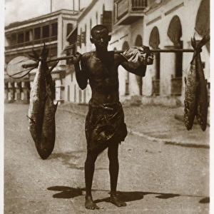 Native fisherman in the street, Aden
