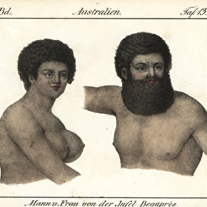 Native man and woman of the island of Beaupre