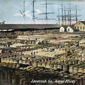 Naval stores at Savannah, Georgia, USA