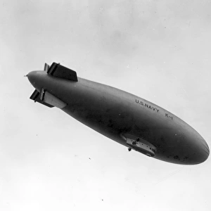 US Navy Goodyear K-1 airship in flight
