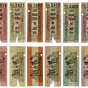 London Transport Tram Ticket Print 1952 London Transport Tram Ticket Print 1952