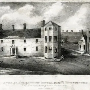 Westgate Hotel and Mayors House Print, Newport, Wales 1839 Westgate Hotel and Mayors House Print, Newport, Wales 1839