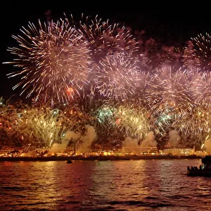 New Year fireworks, Funchal harbour, Madeira, Portugal