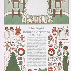The Night Before Christmas childrens paper cut-out project, 1914 Date: 1914