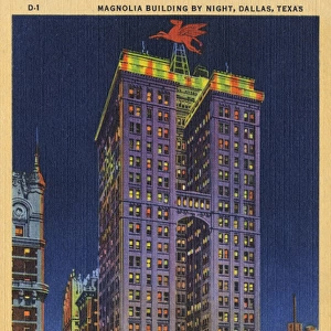 Night view of Magnolia Building, Dallas, Texas, USA