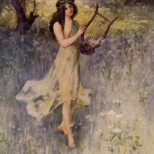 A nymph with a lyre