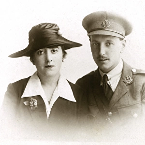 Off to War - WWI - Couple pose for Studio portrait