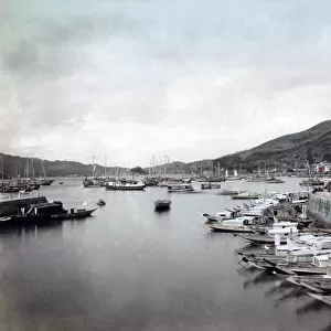 Ohata, the port at Nagasaki, Japan, circa 1880s. Date: circa 1880s