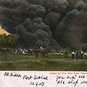 Oil fire at Sour Lake, Beaumont, Texas, USA