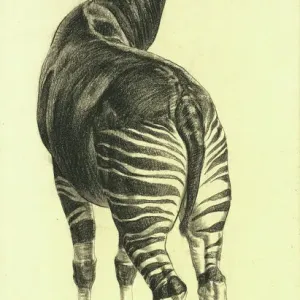 Okapi Chewing Leaves Print, 1949, Drawing at the Zoo Okapi Chewing Leaves Print, 1949, Drawing at the Zoo