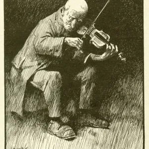 The Old Fiddler Print - circa 1911 The Old Fiddler Print - circa 1911