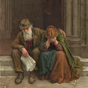 Old man comforting crying woman, 1903