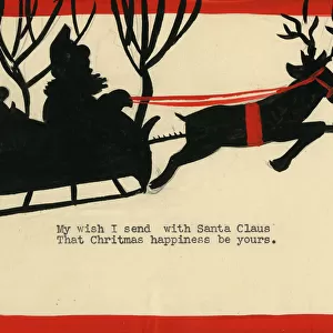 Original Artwork - Christmas card design - Santa and sleigh