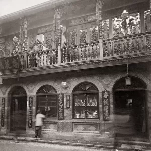 Ornate Chinese shop front, c. 1890 s, China